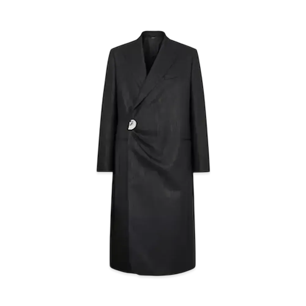FENDI Men's Coat Metallic Yarn "Black"