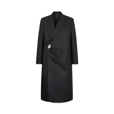 FENDI Men's Coat Metallic Yarn "Black"