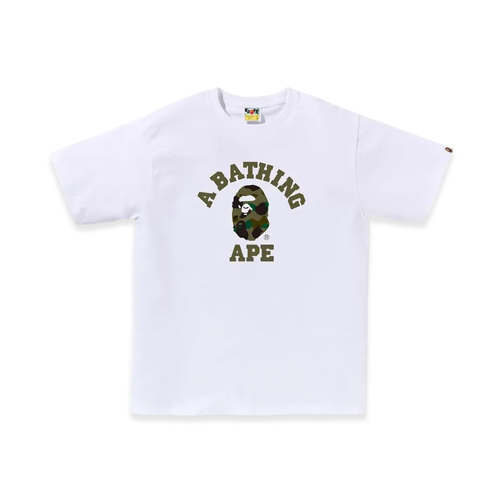 A BATHING APE College Tee "White/Green"