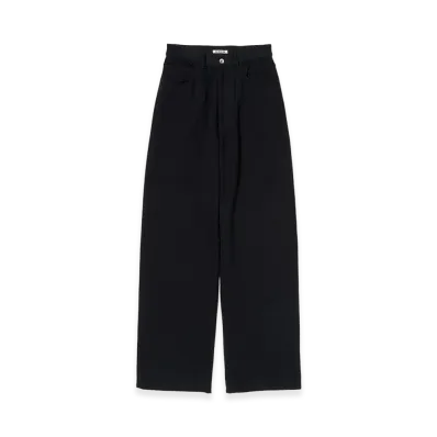 AURALEE Silk Nep Denim 5P Wide Pants "Black"