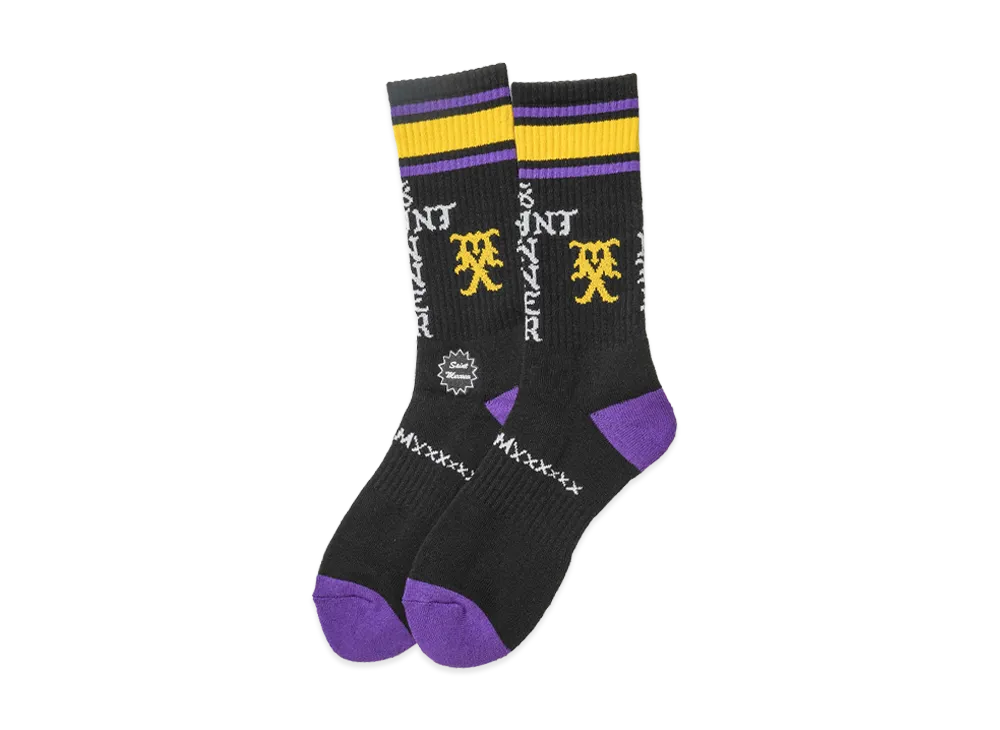 SAINT Mxxxxxx Socks Sinner "Black/Purple"