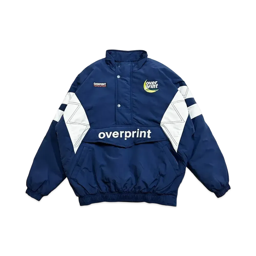 Over Print Half Zip Stadium Jkt "Navy"