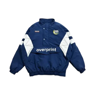 Over Print Half Zip Stadium Jkt "Navy"