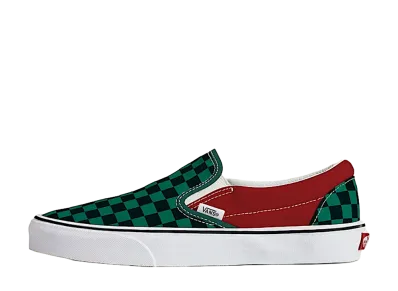 Vans Classic Slip-On Checkerboard "Green/Red"