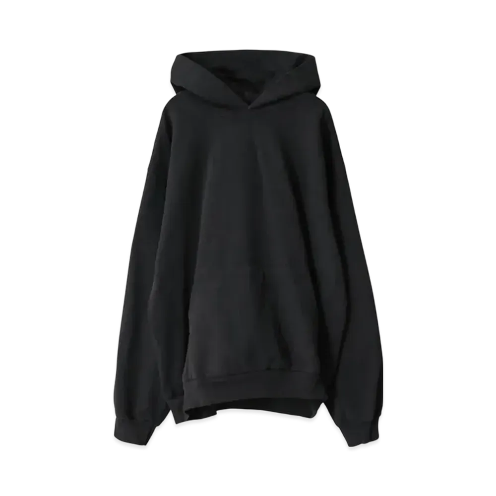 Los Angeles Apparel 14OZ Garment Dyed Heavy Fleece Hooded Pullover Sweatshirt Made In USA "Off Black"