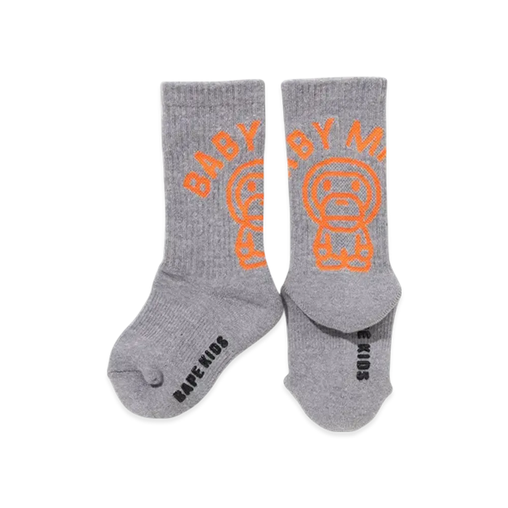A BATHING APE Baby Milo Rib Socks "Gray"