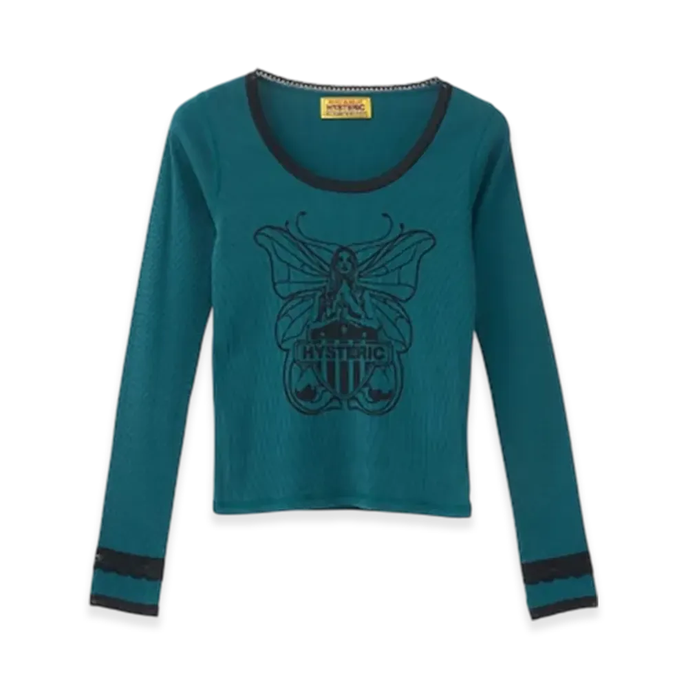 HYSTERIC GLAMOUR Levitated Girl Chibi T-Shirt "Green"