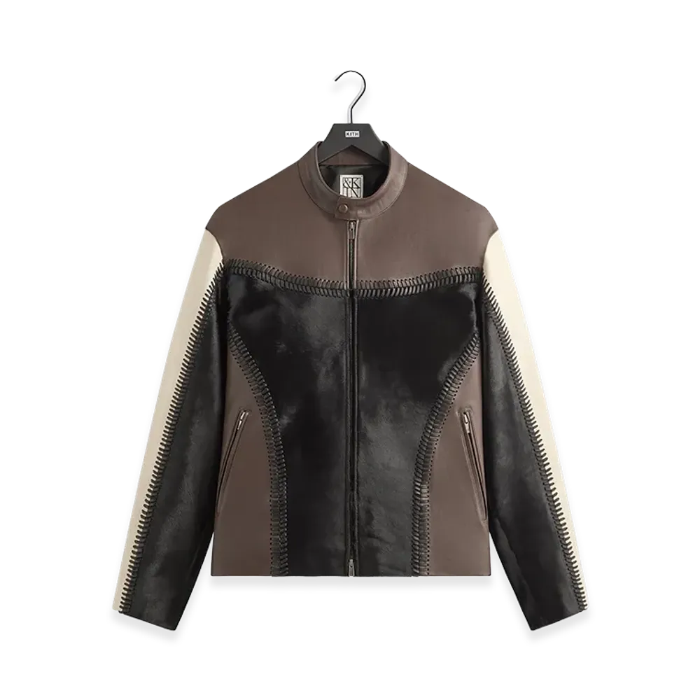 Kith &Kin Combo Leather Avari Moto Jacket "Hickory"