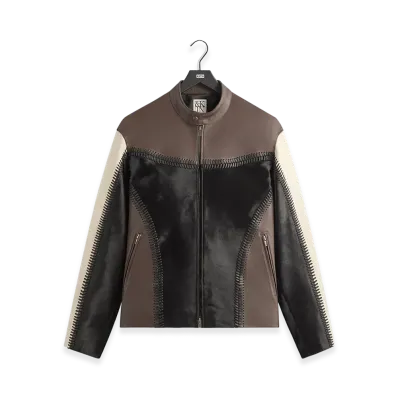 Kith &Kin Combo Leather Avari Moto Jacket "Hickory"