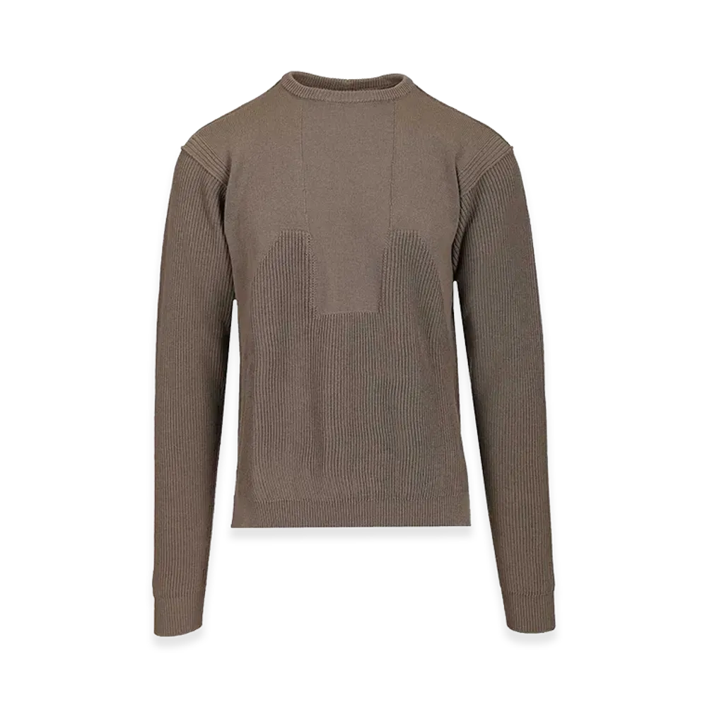 Rick Owens Crew Neck Wool Sweater "Beige"