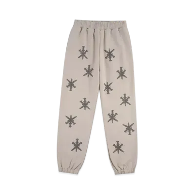 Unknown London Dagger Rhinestone Jogger "Beige"