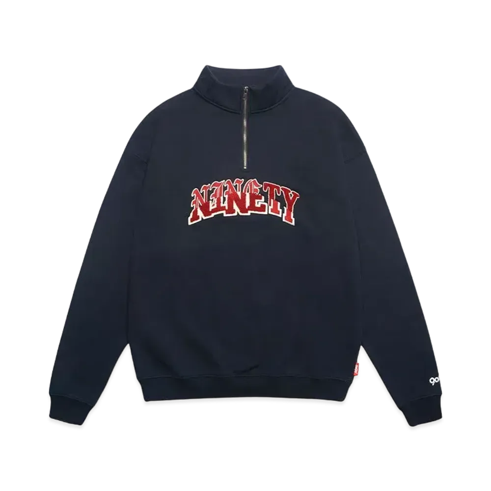 9090 Collage Logo Half-zip Sweat "Navy"