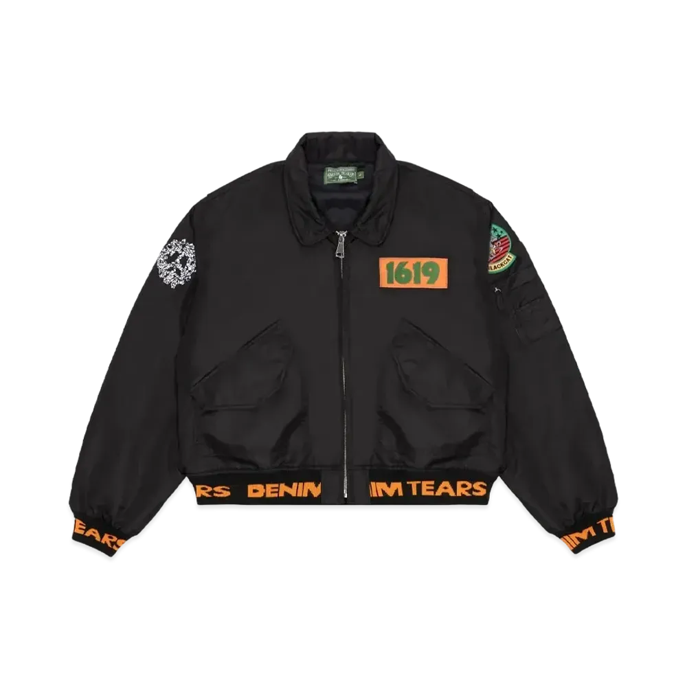 DENIM TEARS Trans-Atlantic Flight Jacket "Black"