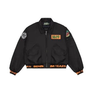 DENIM TEARS Trans-Atlantic Flight Jacket "Black"