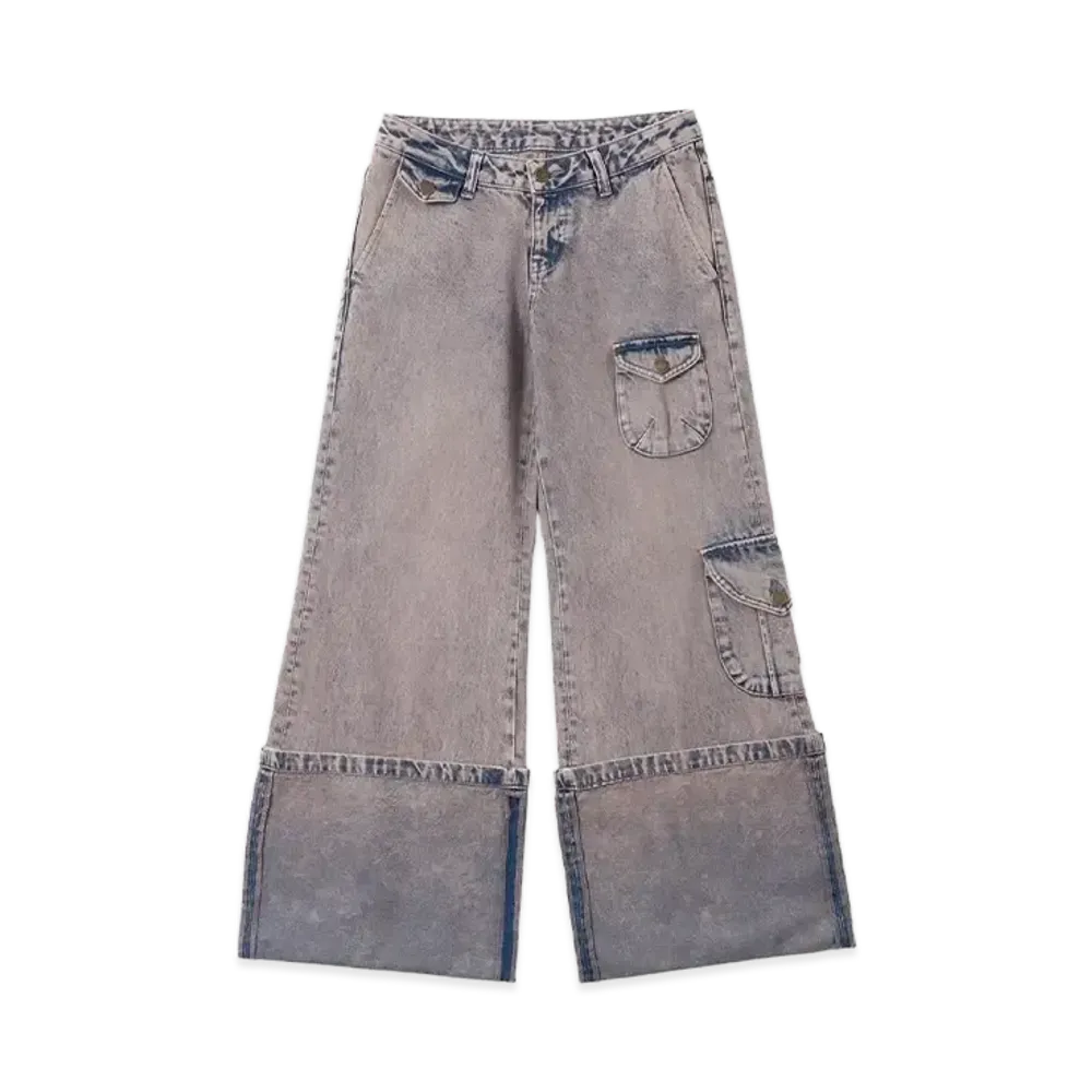 HTH Roll up denim "PINK BLUE"