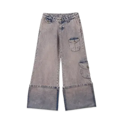 HTH Roll up denim "PINK BLUE"