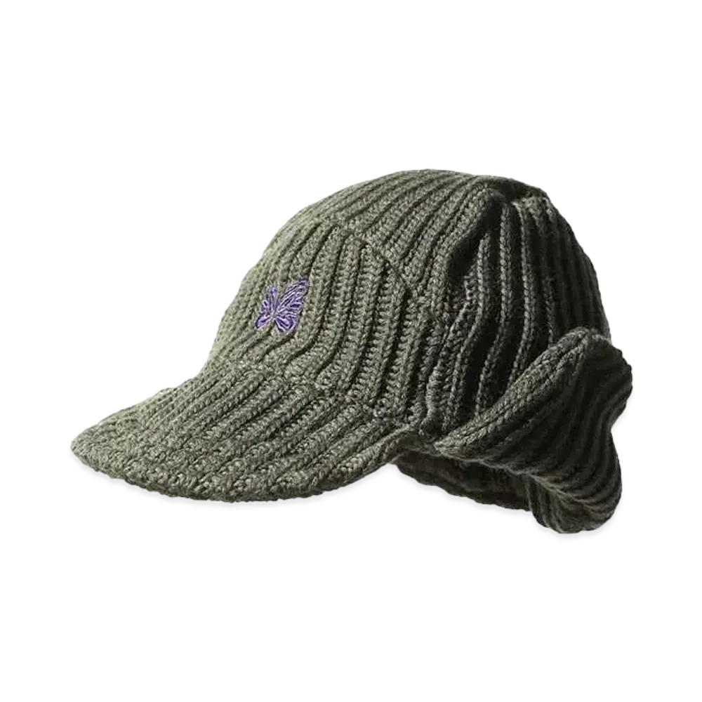 Needles Bird Shooting Cap Merino Wool "Khaki"