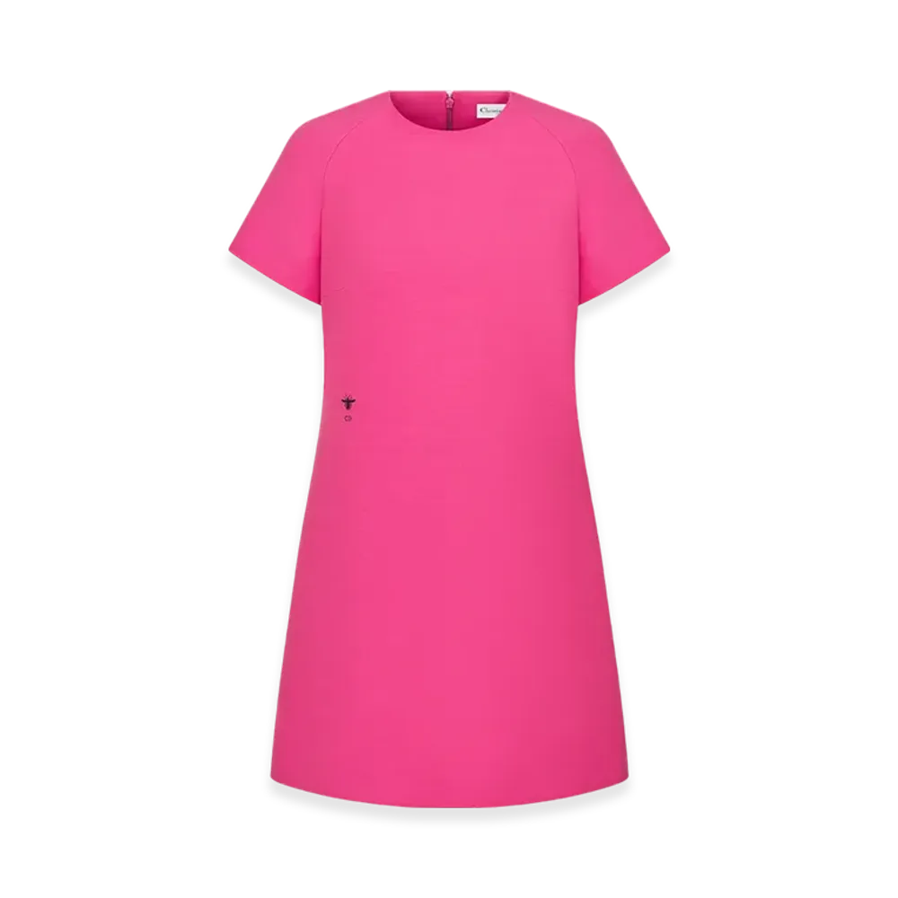 Dior Women's Straight Dress Wool Silk "Pink"