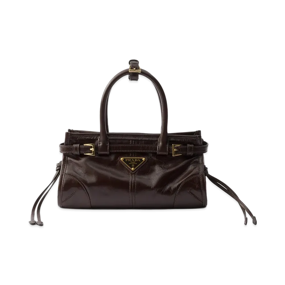 PRADA Bonnie Leather Mini Handbag "Dark Brown"