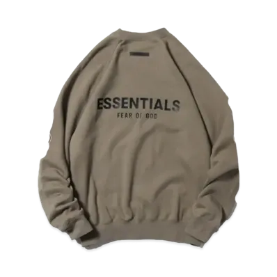FEAR OF GOD Essentials Back Logo Crew Sweat Shirts "Dark Beige"
