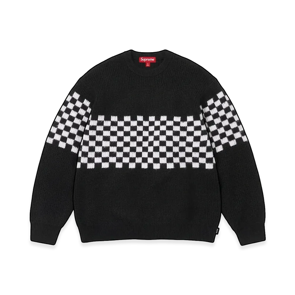 Supreme Checkerboard Pilled Sweater "Black"