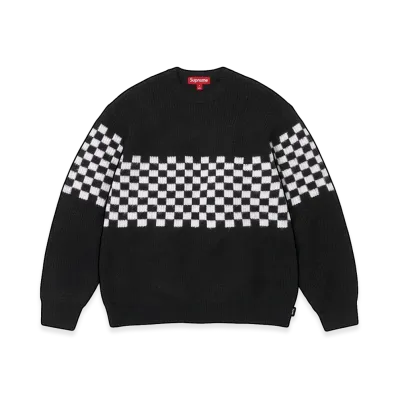 Supreme Checkerboard Pilled Sweater "Black"