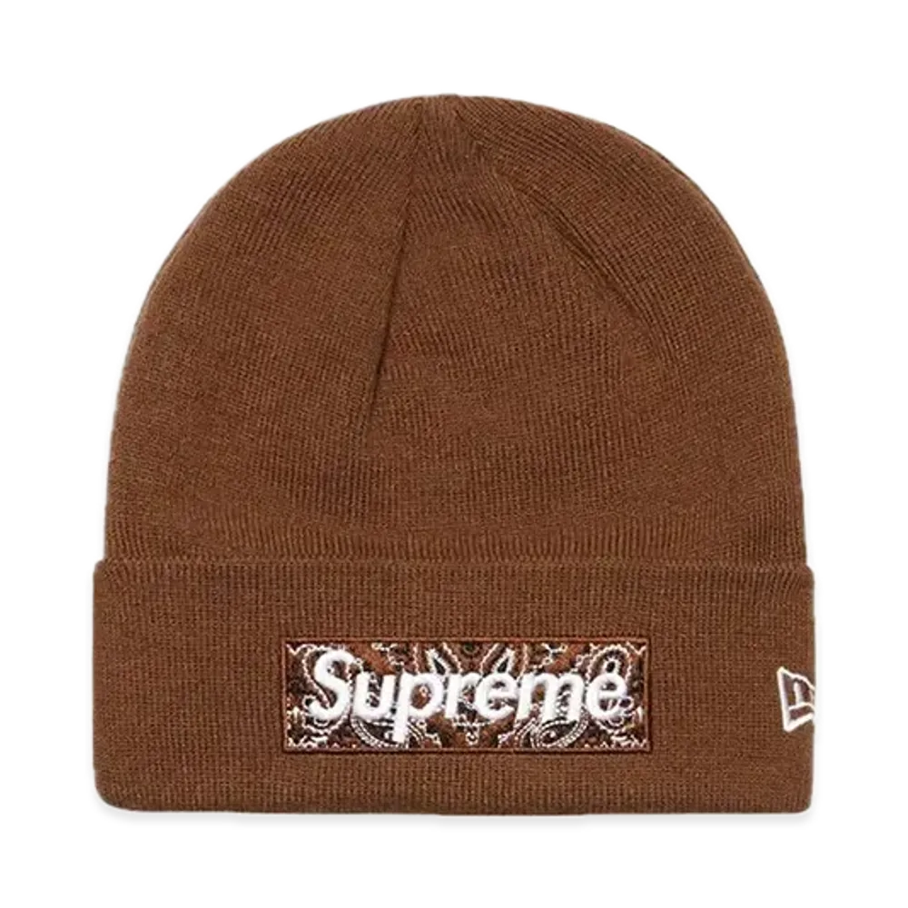 Supreme New Era Box Logo Beanie "Brown"