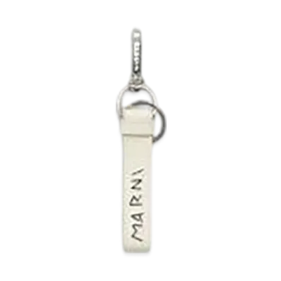 MARNI Leather Key Ring "Ivory"