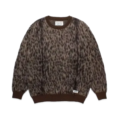 WACKO MARIA Mohair Knit Jacquard Sweater "Beige"