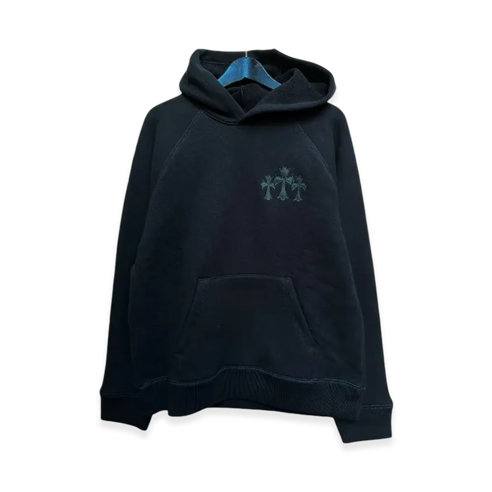 Chrome Hearts CH Logo Cemetery Cross Pullover Hoodie "Black"
