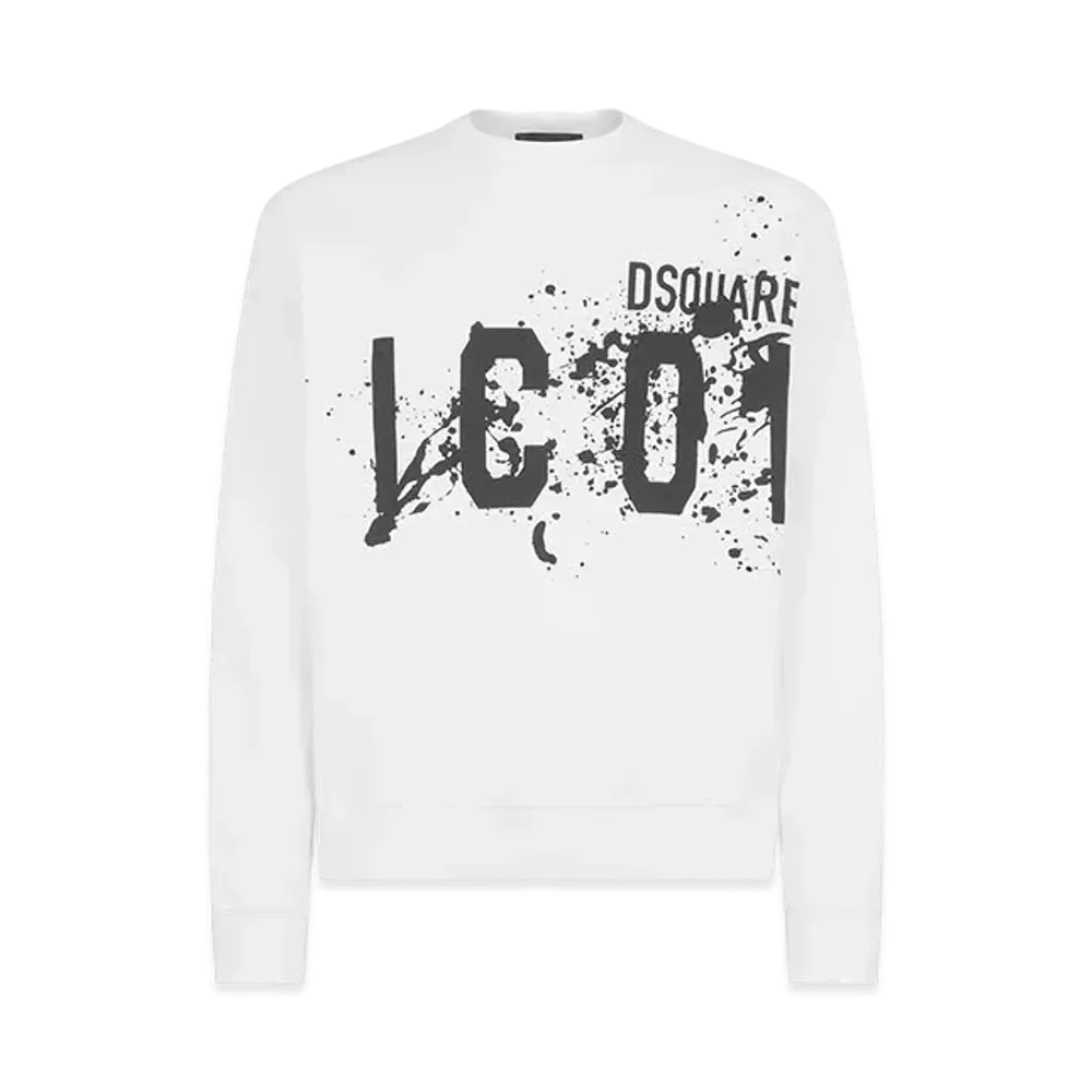 Dsquared2 Icon Splash Cool Fit Crewneck Sweatshirt "White"