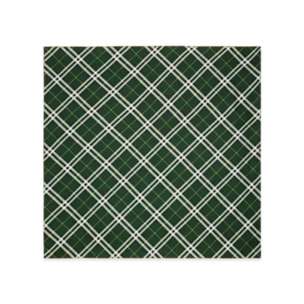 Burberry Check Silk Scarf "Dark Fern"