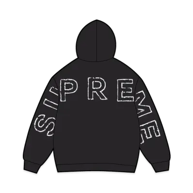 Supreme Frayed Hooded Sweatshirt "Black"