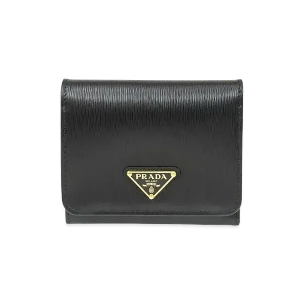 PRADA Vitello Move Leather Wallet "Black"