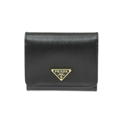PRADA Vitello Move Leather Wallet "Black"