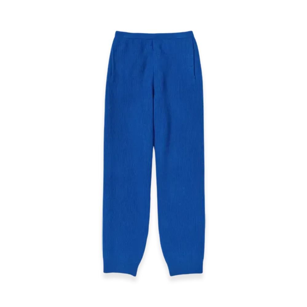 AURALEE Milled French Merino Rib Knit Pants "Royal Blue"