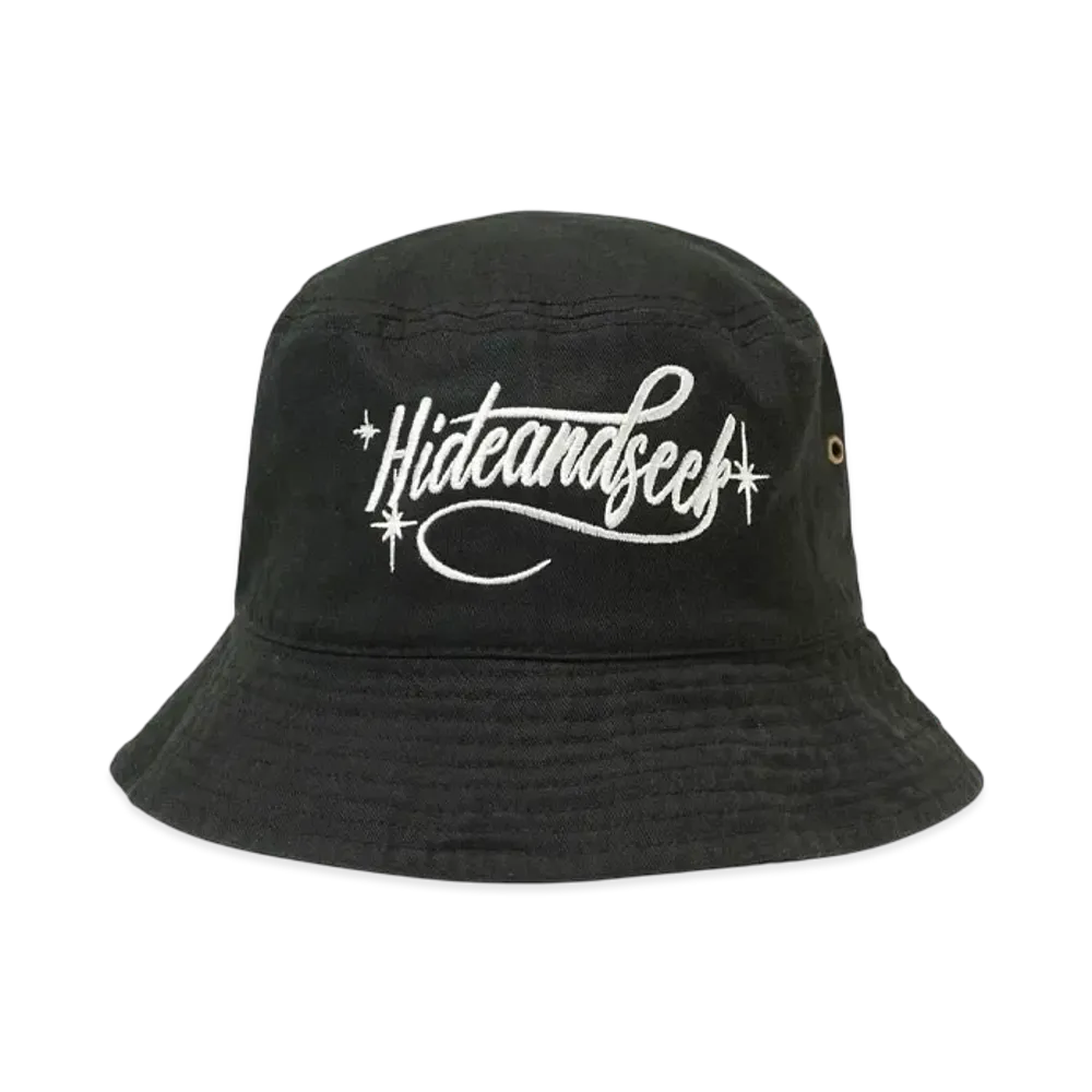 Hide and Seek Cursive Logo Crusher Hat "BLACK"