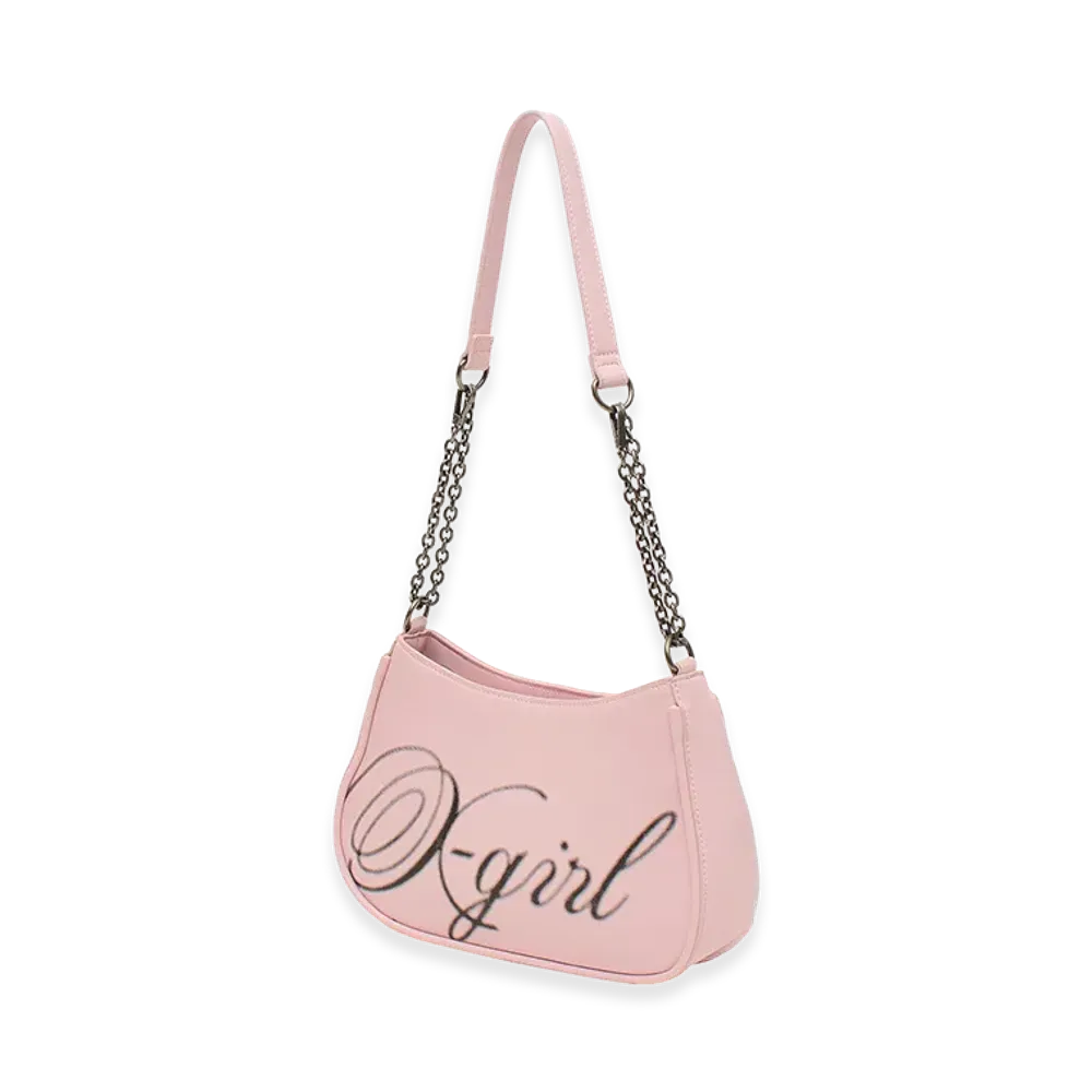 X-Girl Women's Spray Script Logo Shoulder Bag "Pink"