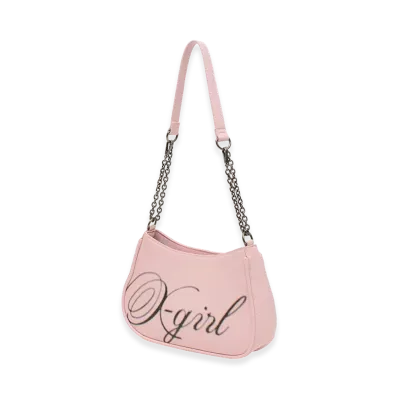 X-Girl Women's Spray Script Logo Shoulder Bag "Pink"