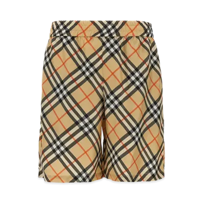 Burberry Check Silk Bermuda Shorts "Beige"