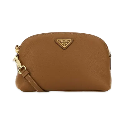 PRADA Women's Leather Crossbody Bag "Camel"