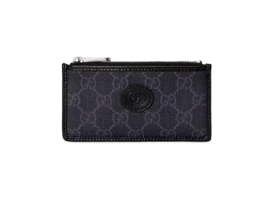 GUCCI Interlocking G Card Case GG Supreme Canvas "Black"