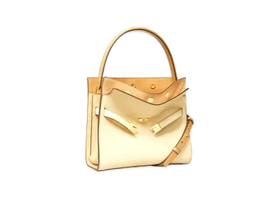 TORY BURCH Lee Radziwill Pubbles Small Double Bag "New Moon"