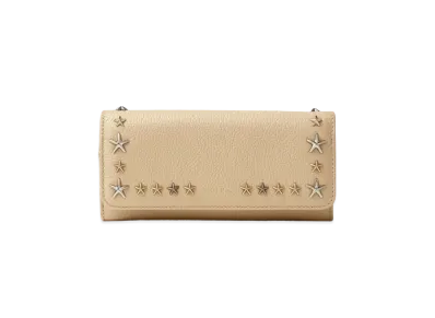JIMMY CHOO NINO Soft Grainy Calf Leather Wallet With Star Studs "Barley"