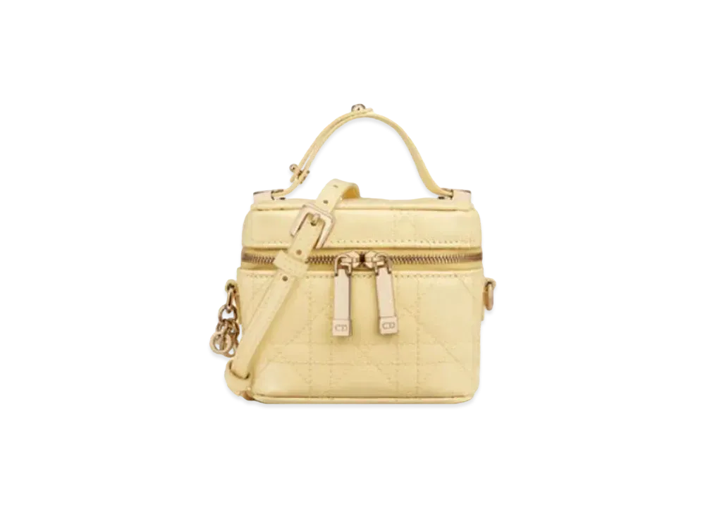 Dior Lady Dior Micro Vanity Canage Patent Calfskin "Pale Yellow"