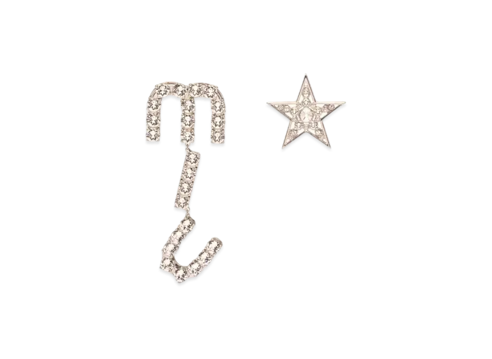 MIU MIU Crystal Charm With Piercing "Light Gray/Crystal"