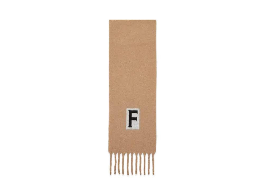 Salvatore Ferragamo Scarf With Jacquard Detailing "Camel/Black"