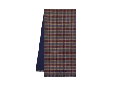 Salvatore Ferragamo Wool Stall "Gray/Navy Blue"