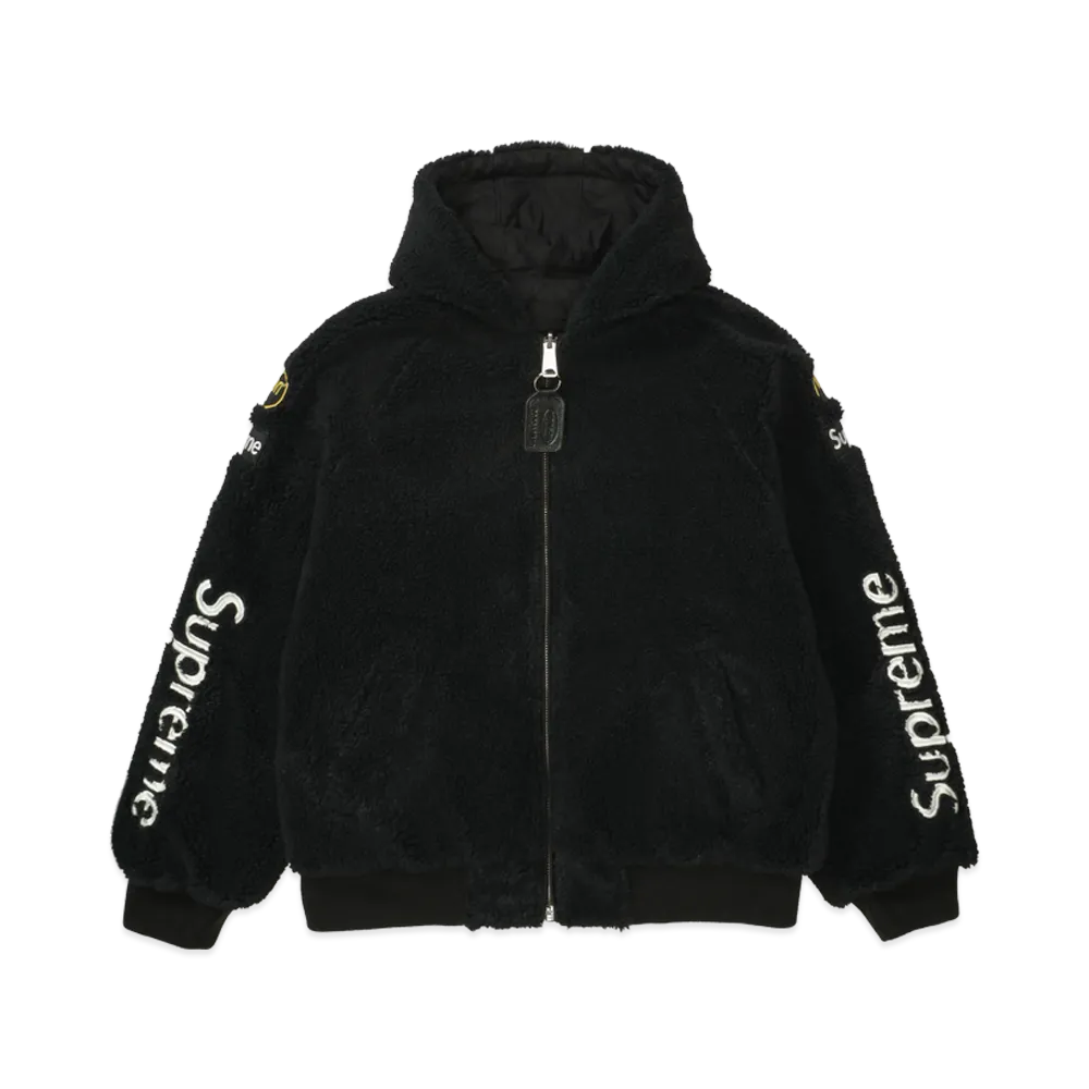 Supreme x Vanson Leathers Reversible Quilted Hooded Jacket 