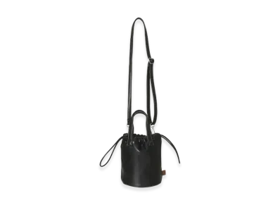 STARBUCKS STAND x BEAMS Synthetic Leather Drawstring Bag "Black"